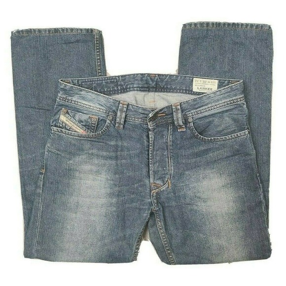 Diesel Men's Larkee Regular Straight Button Fly Blue Denim Jeans Size 32 - Picture 4 of 5